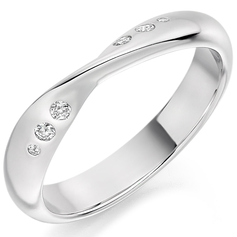 Platinum Shaped Diamond Ring