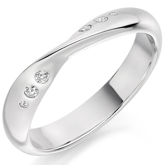 Platinum Shaped Diamond Ring