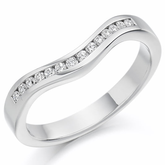 Platinum Curved Diamond Ring