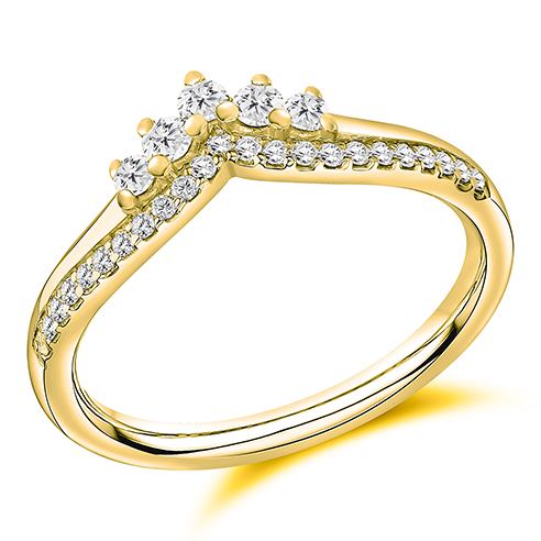 18ct Gold Shaped Crown Wedding Ring