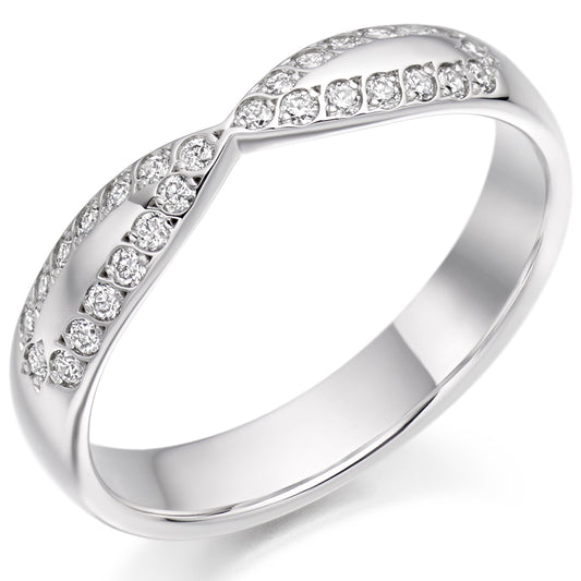 Platinum Cut Out Diamond Ring