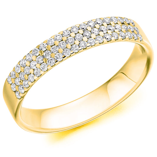 18ct Gold Triple Row Diamond Ring