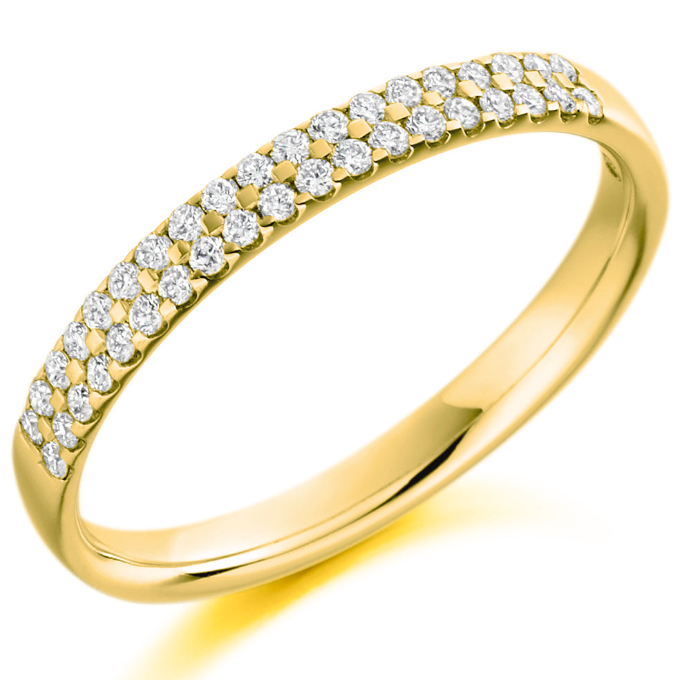18ct Gold Double Row Diamond Ring