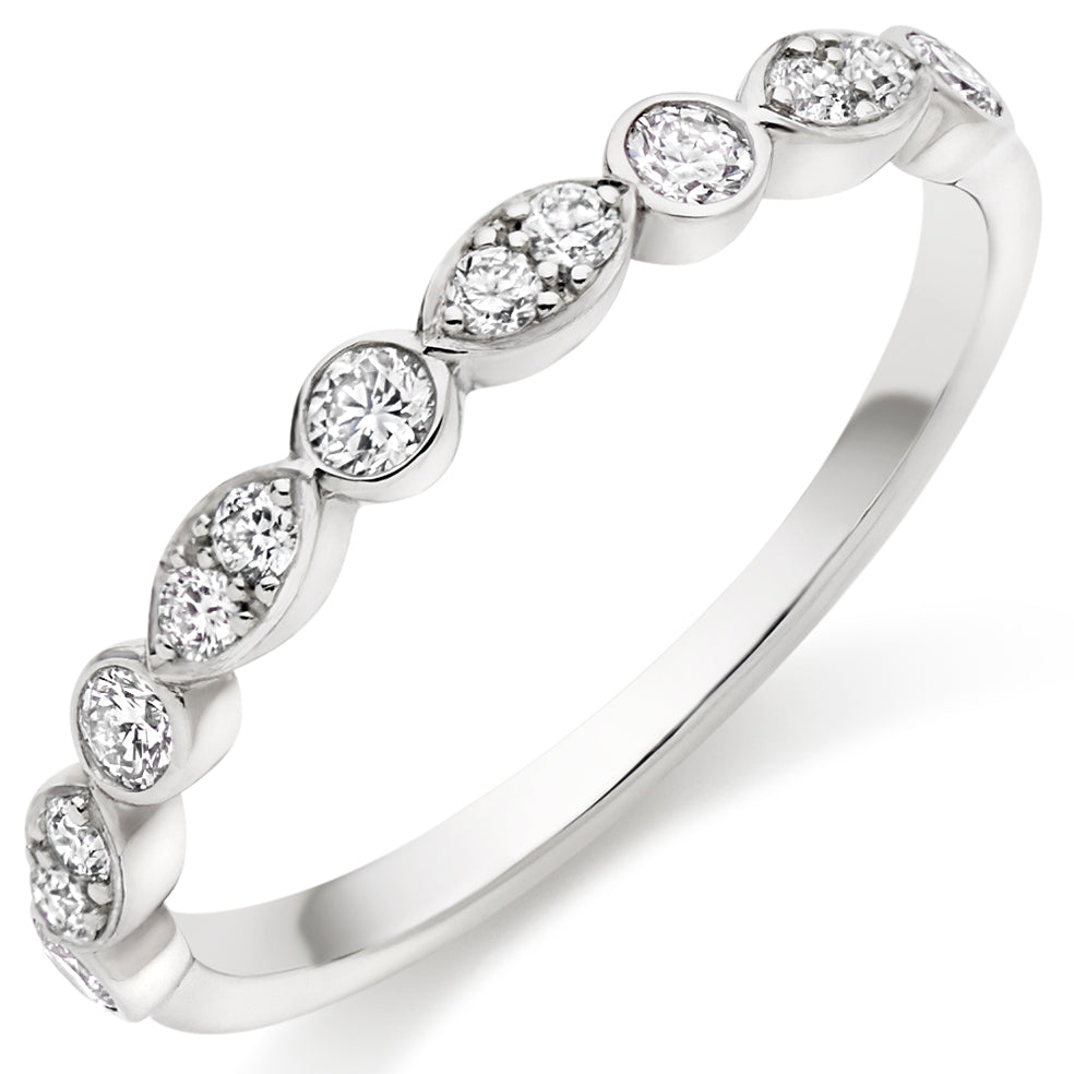 Platinum Rubover Set Diamond Ring