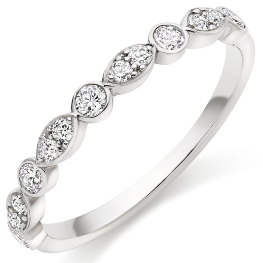 Platinum Rubover Set Diamond Ring