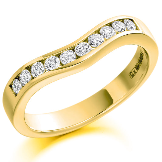18ct Gold Curved Diamond Ring