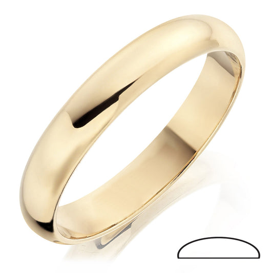 18ct Gold D-shape Wedding Band