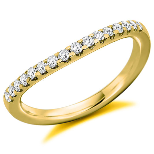 18ct Gold Curved Diamond Ring