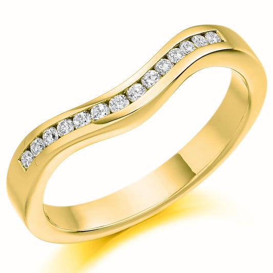 18ct Gold Curved Diamond Ring