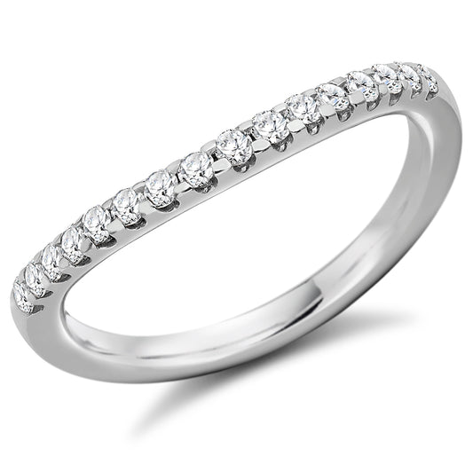 Platinum Curved Diamond Ring
