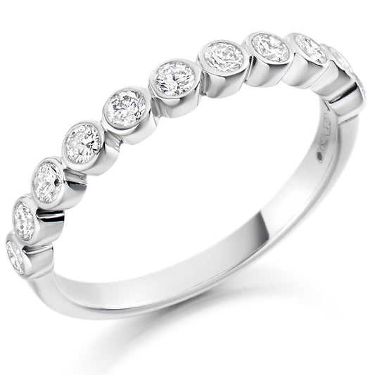Platinum Gold Rubover Set Diamond Ring