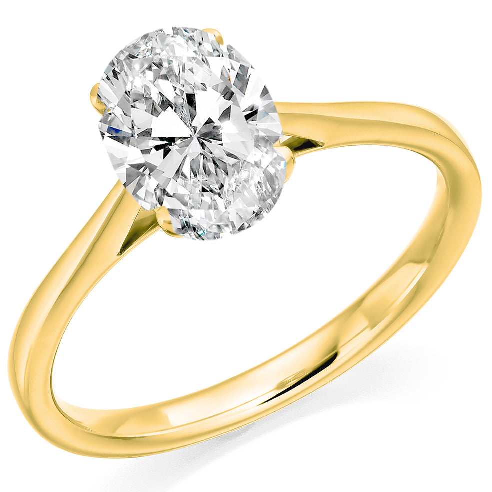 18ct Gold Oval Lab Diamond Ring