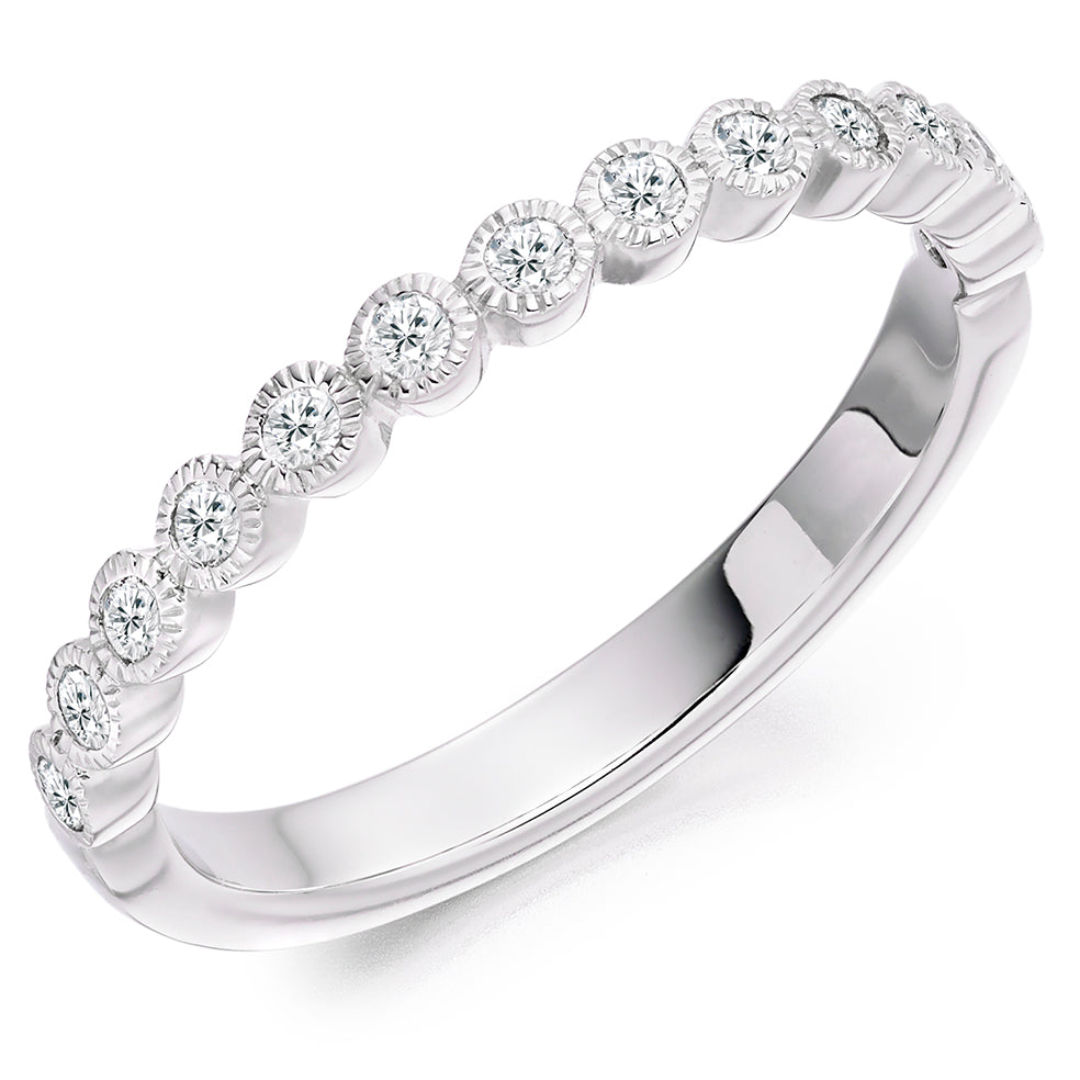 Platinum Rubover Set Diamond Ring