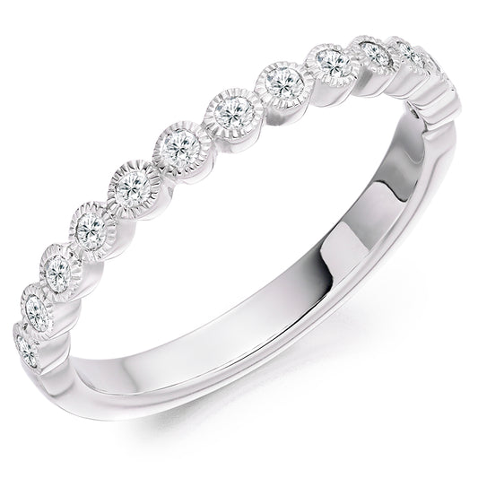Platinum Rubover Set Diamond Ring