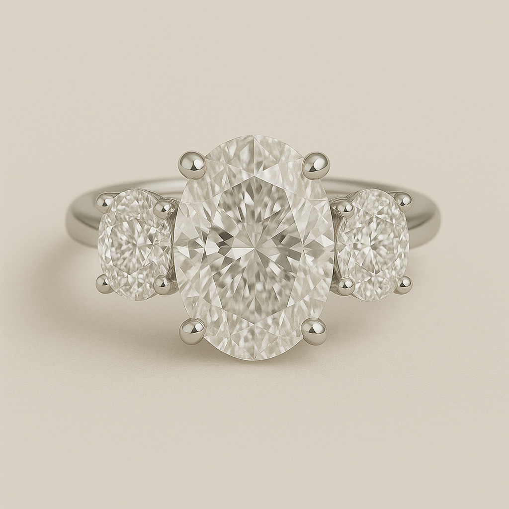 Platinum Oval Trilogy Ring