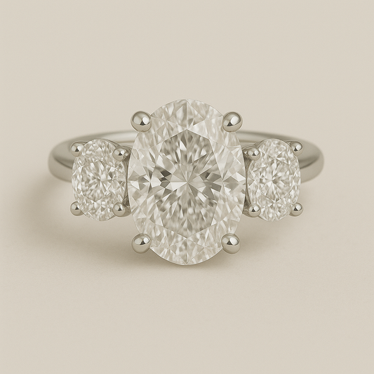 Platinum Oval Trilogy Ring
