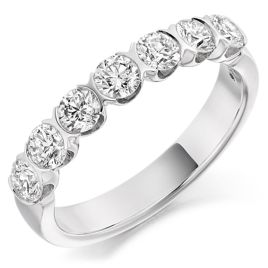 Platinum Gold Bar Set Diamond Ring