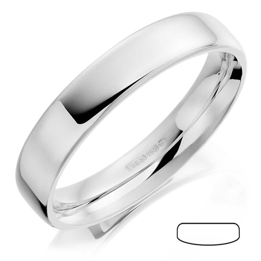 Platinum Flat Softened Edges Wedding Band