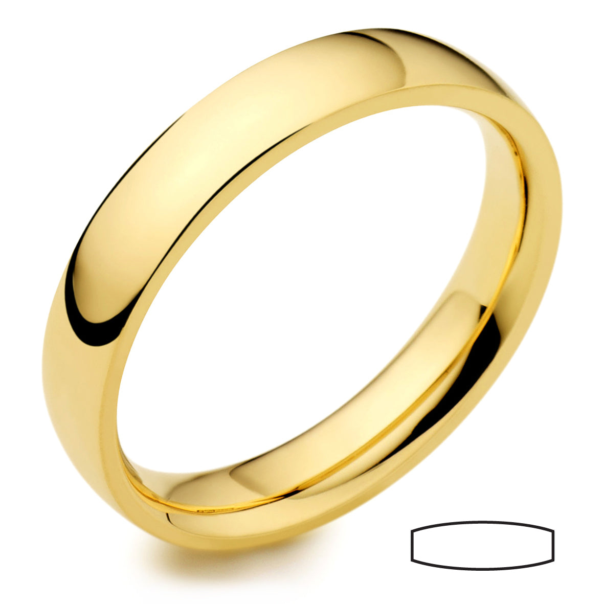 18ct Gold Flat Softened Edges Wedding Band