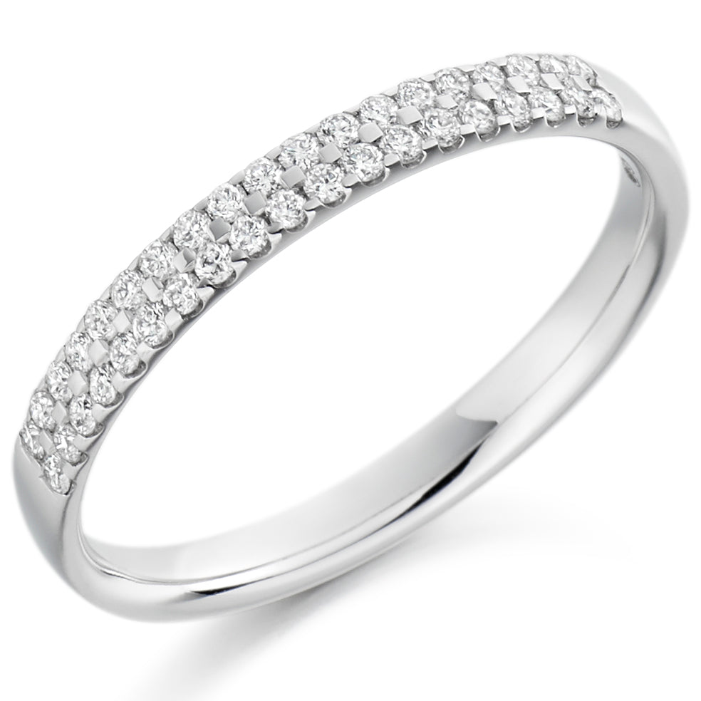 Platinum Double Row Diamond Ring