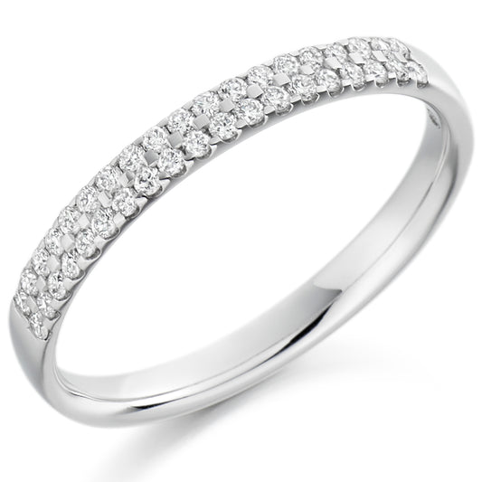 Platinum Double Row Diamond Ring