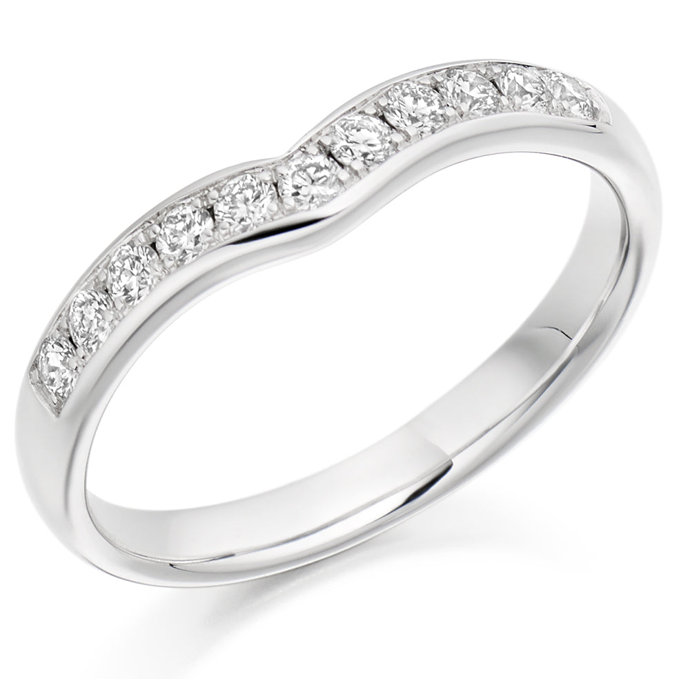 Platinum Curved Diamond Ring