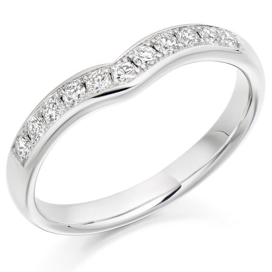 Platinum Curved Diamond Ring