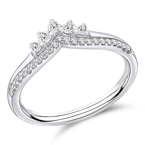 Platinum Shaped Crown Wedding Ring