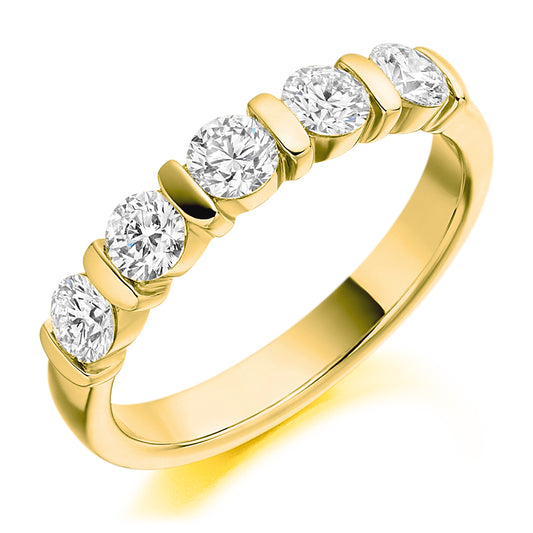 18ct Gold Bar Set Diamond Ring