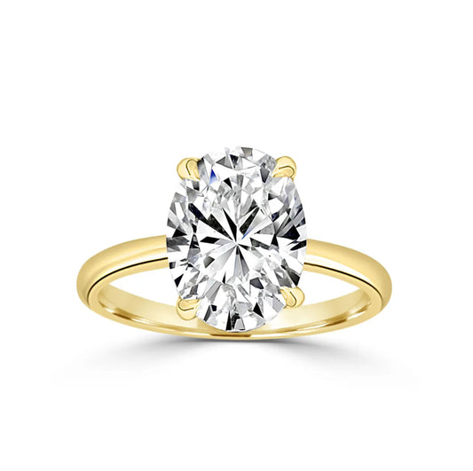 18ct Gold Oval Lab Diamond Ring