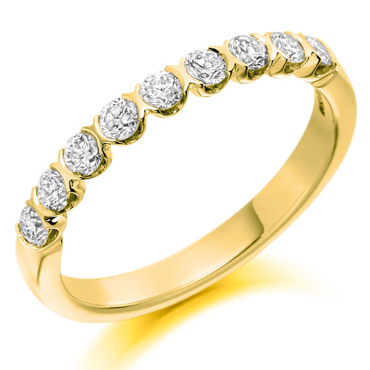 18ct Gold Bar Set Diamond Ring