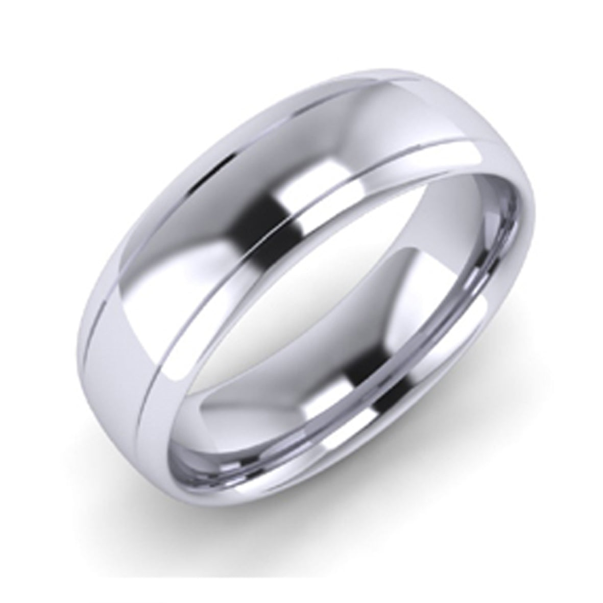 Platinum Patterned Wedding Band